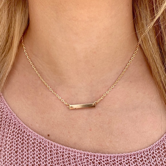 š„GOLD BAR NECKLACEš„DAINTY SIMPLE GOLD BAR MINIMALIST NECKLACE